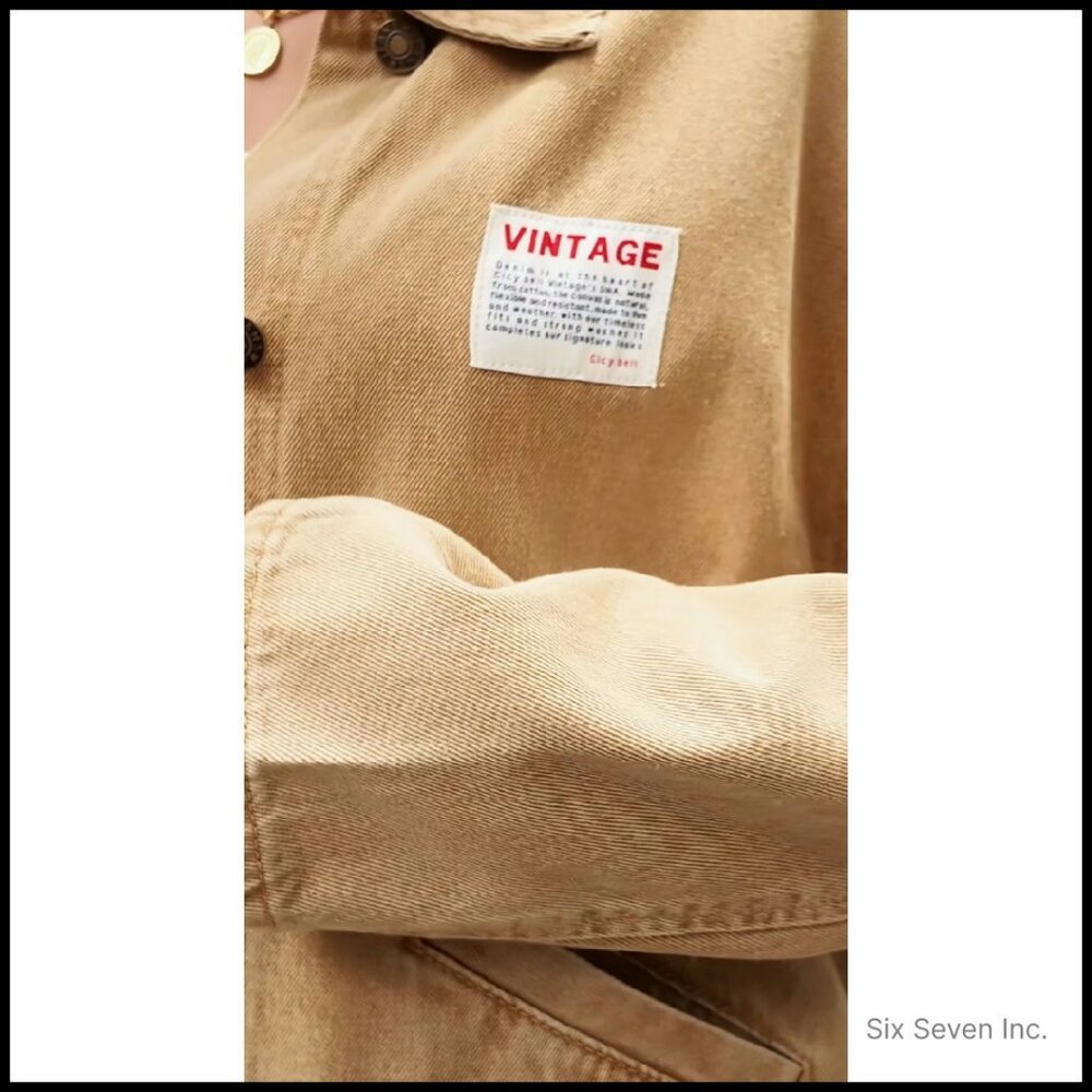 Oversized Denim Jacket Vintage Y2K Distressed Boyfriend Fit Utility Coat - Picture 8 of 8